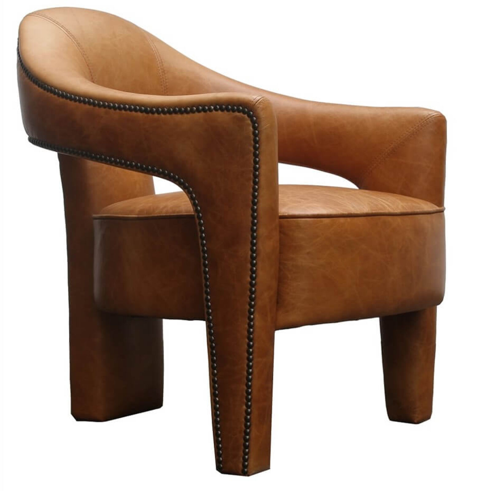 Product photograph of Utrecht Vintage Leather Tub Chair from Designer Sofas 4U