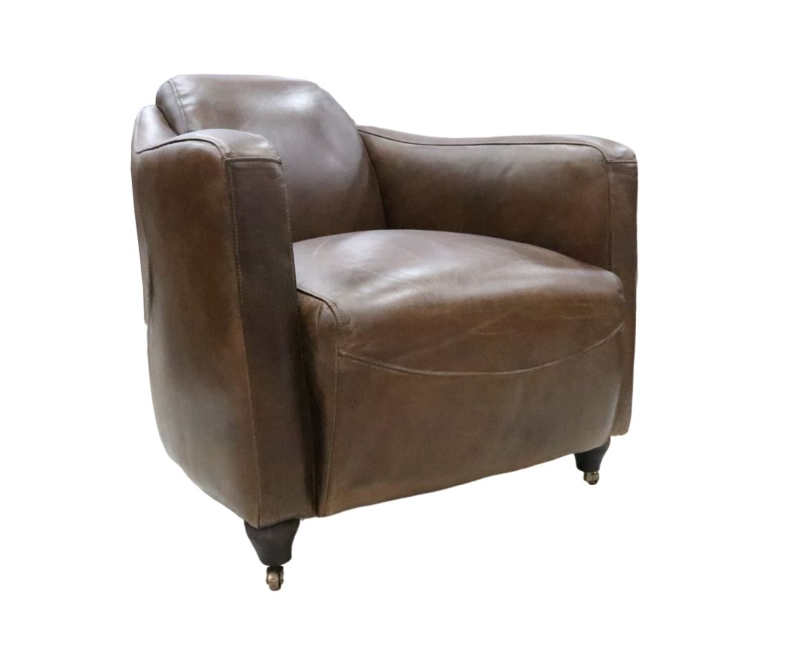 Product photograph of Vintage Brown Distressed Leather Club Chair from Designer Sofas 4U