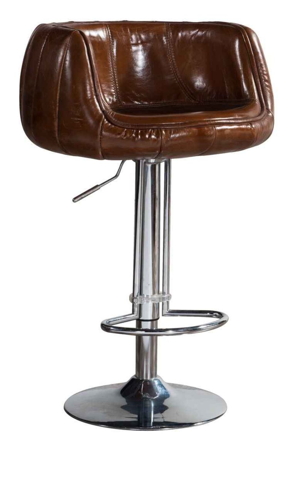 Product photograph of Vintage Distressed Leather Barstool from Designer Sofas 4U