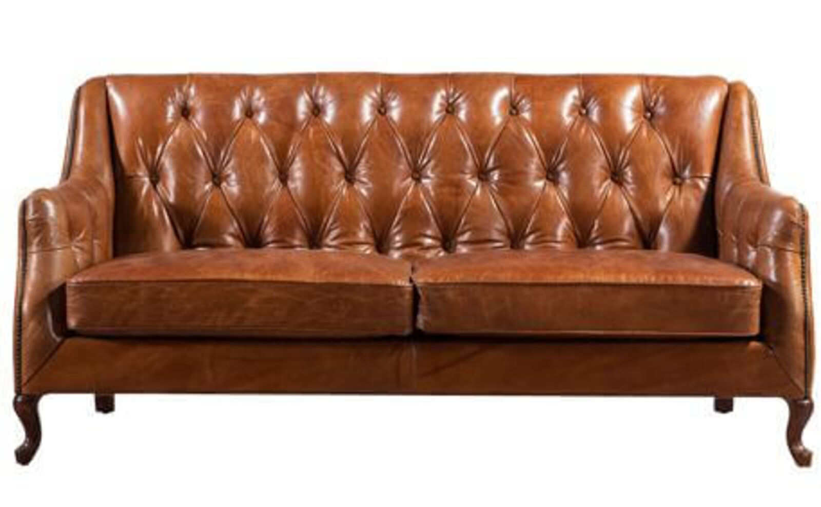 Product photograph of Vintage Distressed Leather Button Amp Stud 3 Seater Sofa from Designer Sofas 4U