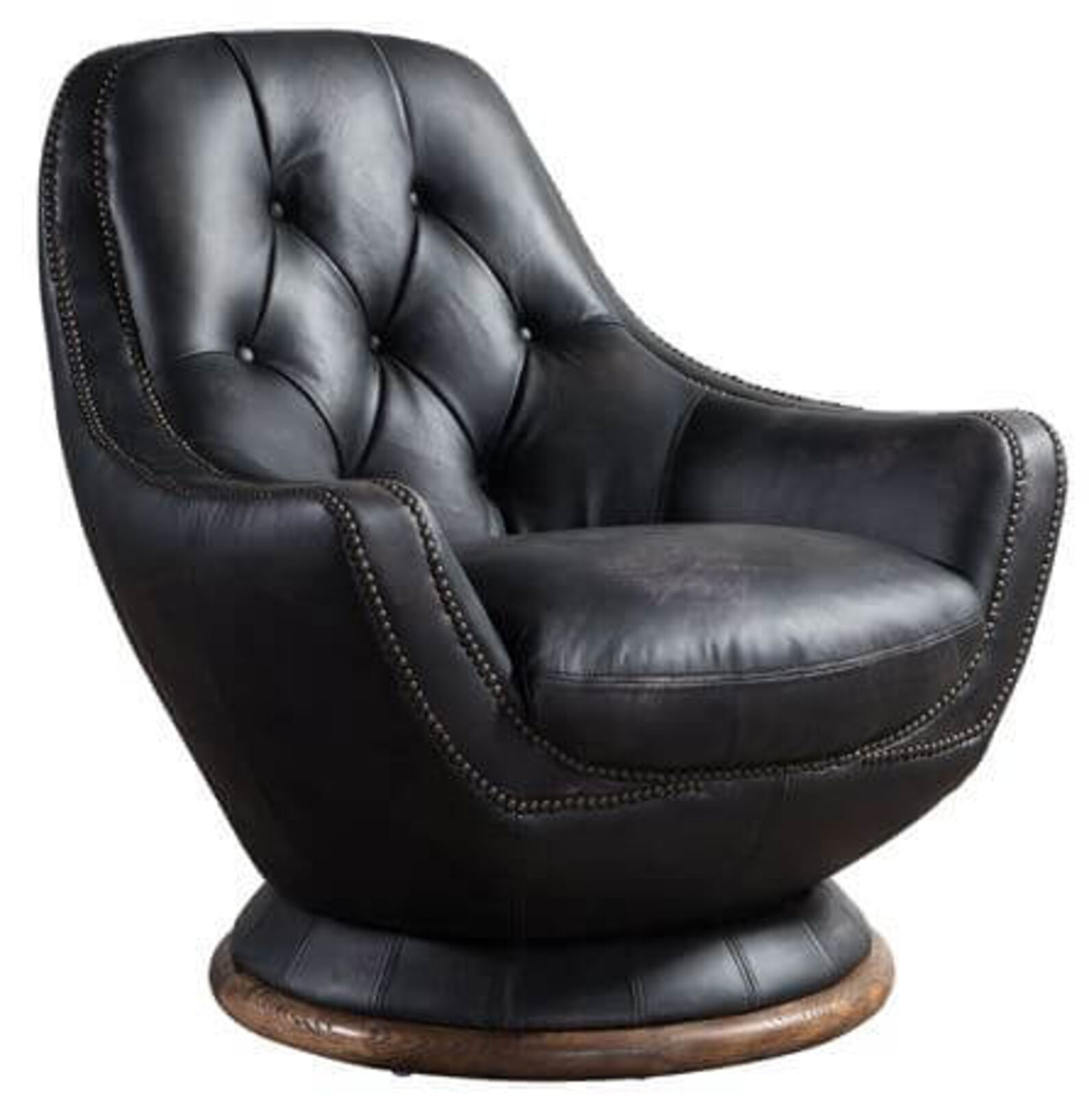 Product photograph of Vintage Distressed Leather Chesterfield Buttoned Swivel Armchair from Designer Sofas 4U