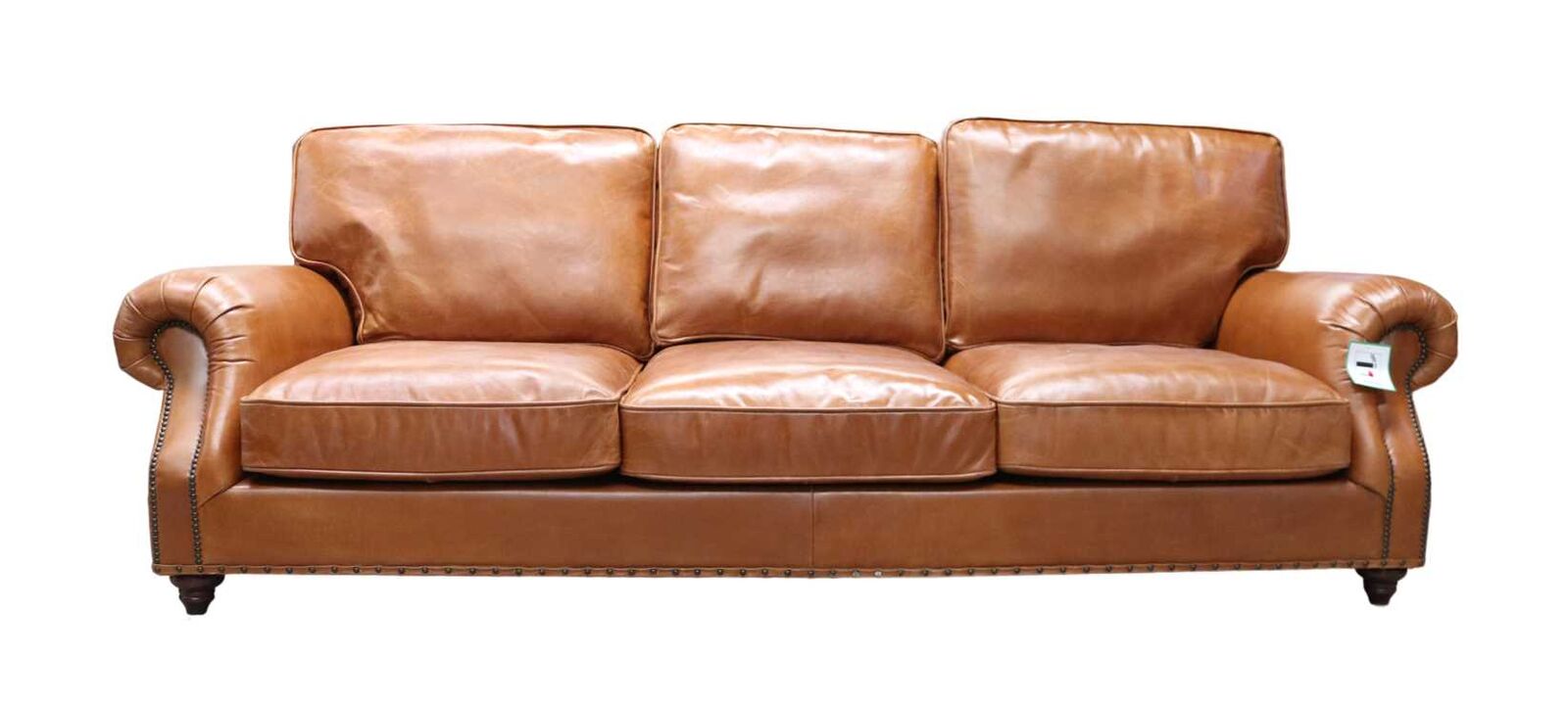 Product photograph of Westminster Vintage Tan Distressed Leather 3 Seater Settee Sofa from Designer Sofas 4U