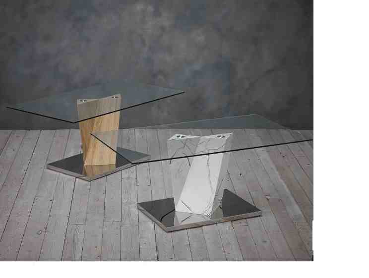 Triangle glass store top coffee table