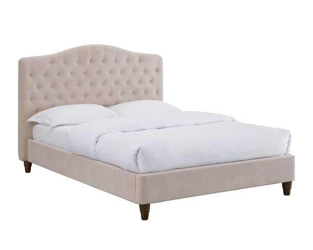 Adrian Double Bed In Pink Velvet Fabric | Designer Sofas4u