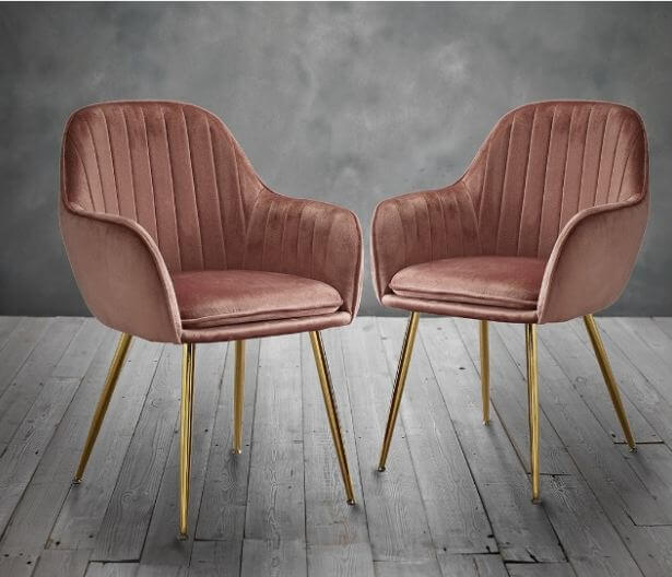 rose gold leg dining chairs