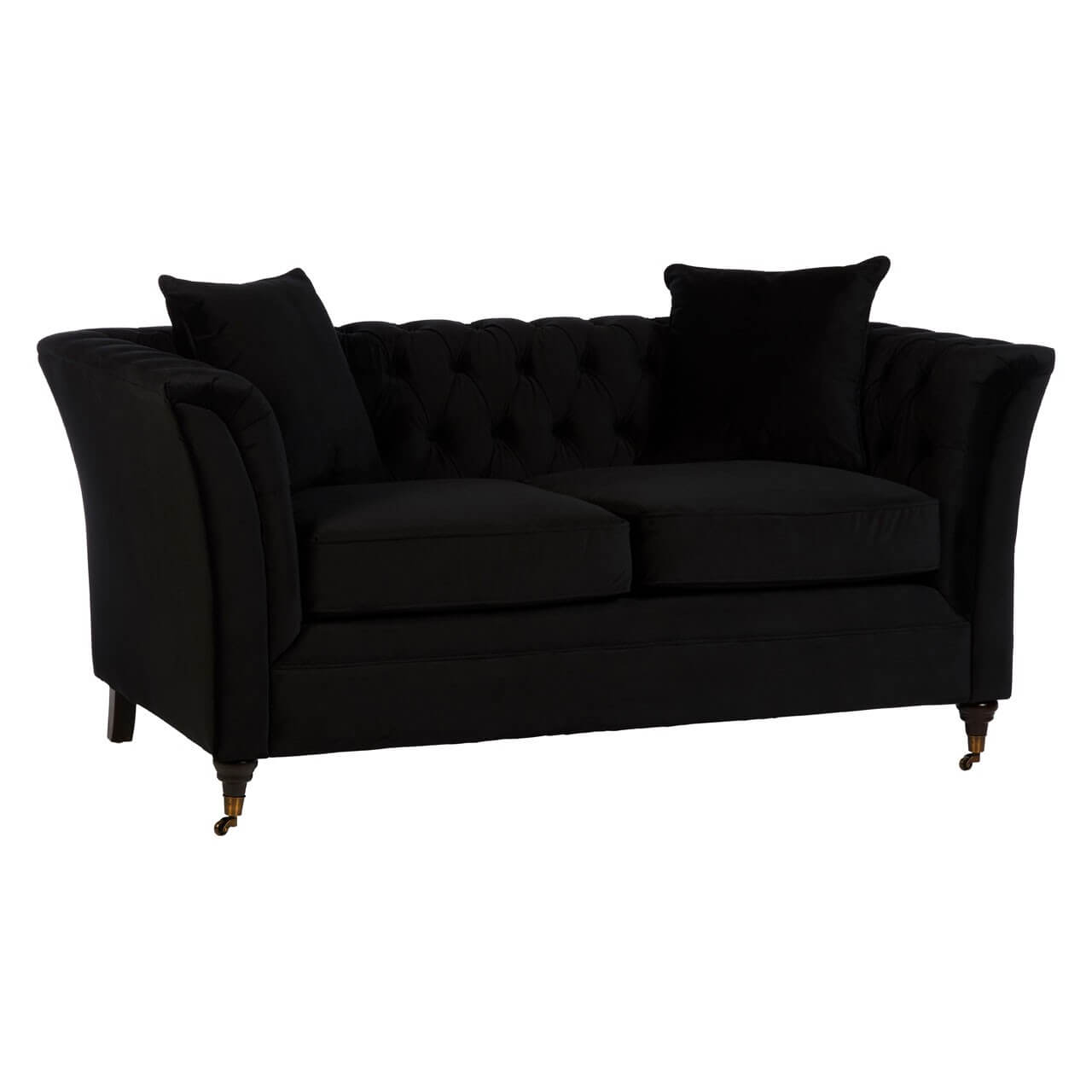 black fabric 2 seater sofa