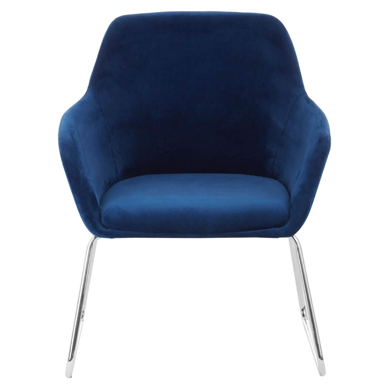 blue velvet chair silver legs