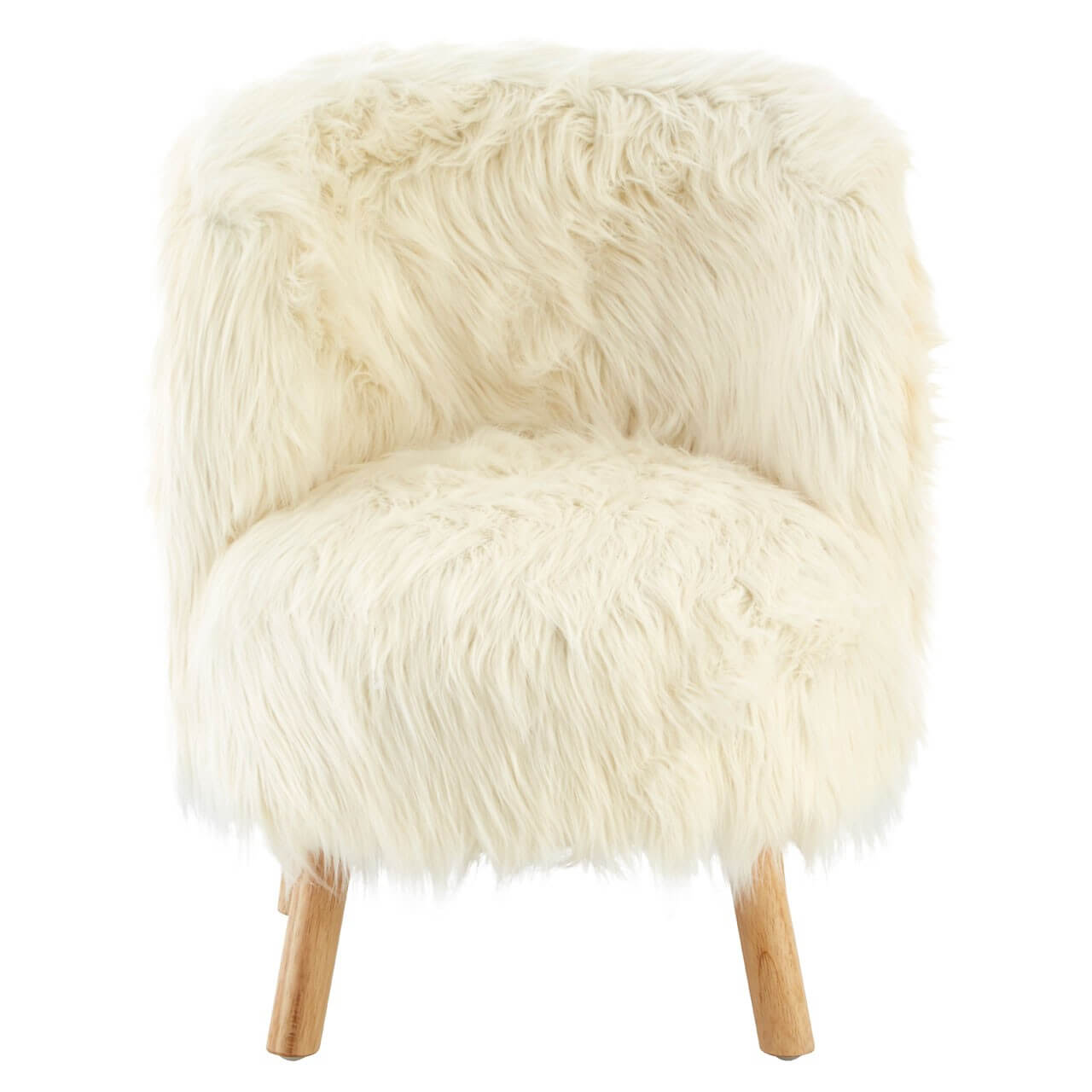 white fluffy room chair