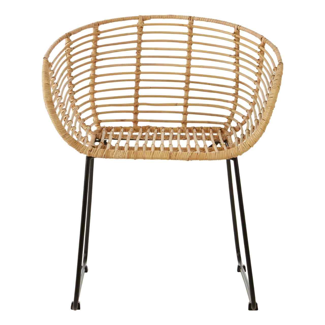 Rattan chair store with black legs