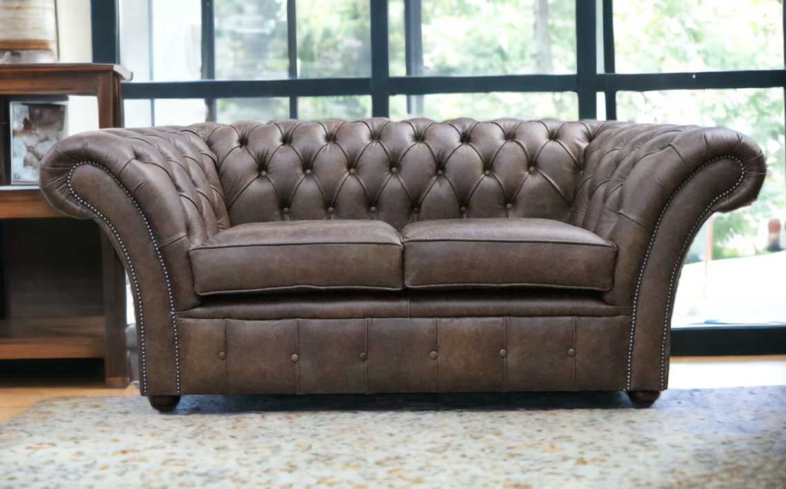 Product photograph of Chesterfield Balmoral 2 Seater Sofa Settee Cracked Wax Tobacco Leather from Designer Sofas 4U