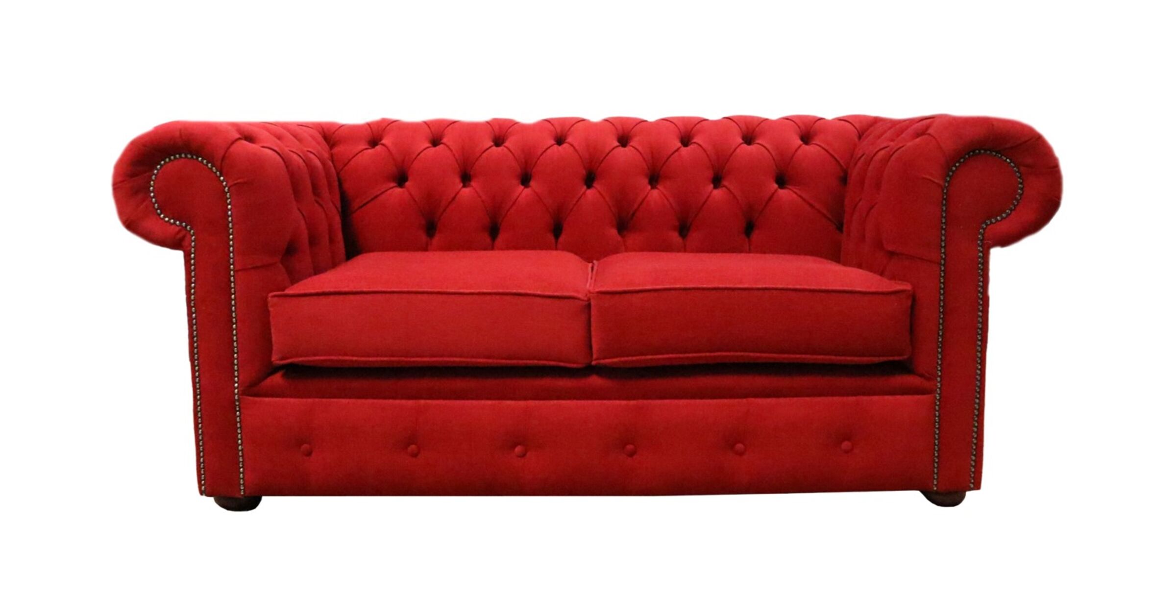 Chesterfield 2 Seater Cantare Cherry Easy Clean Fabric Sofa ...