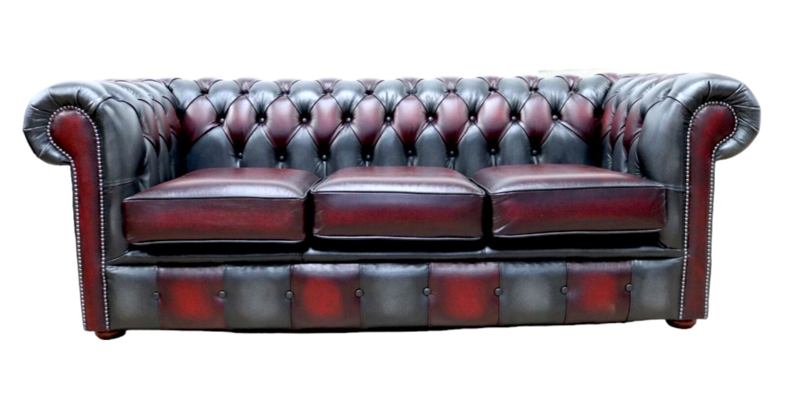 Product photograph of Chesterfield Devil Patchwork Leather 3 Seater Sofa Settee from Designer Sofas 4U