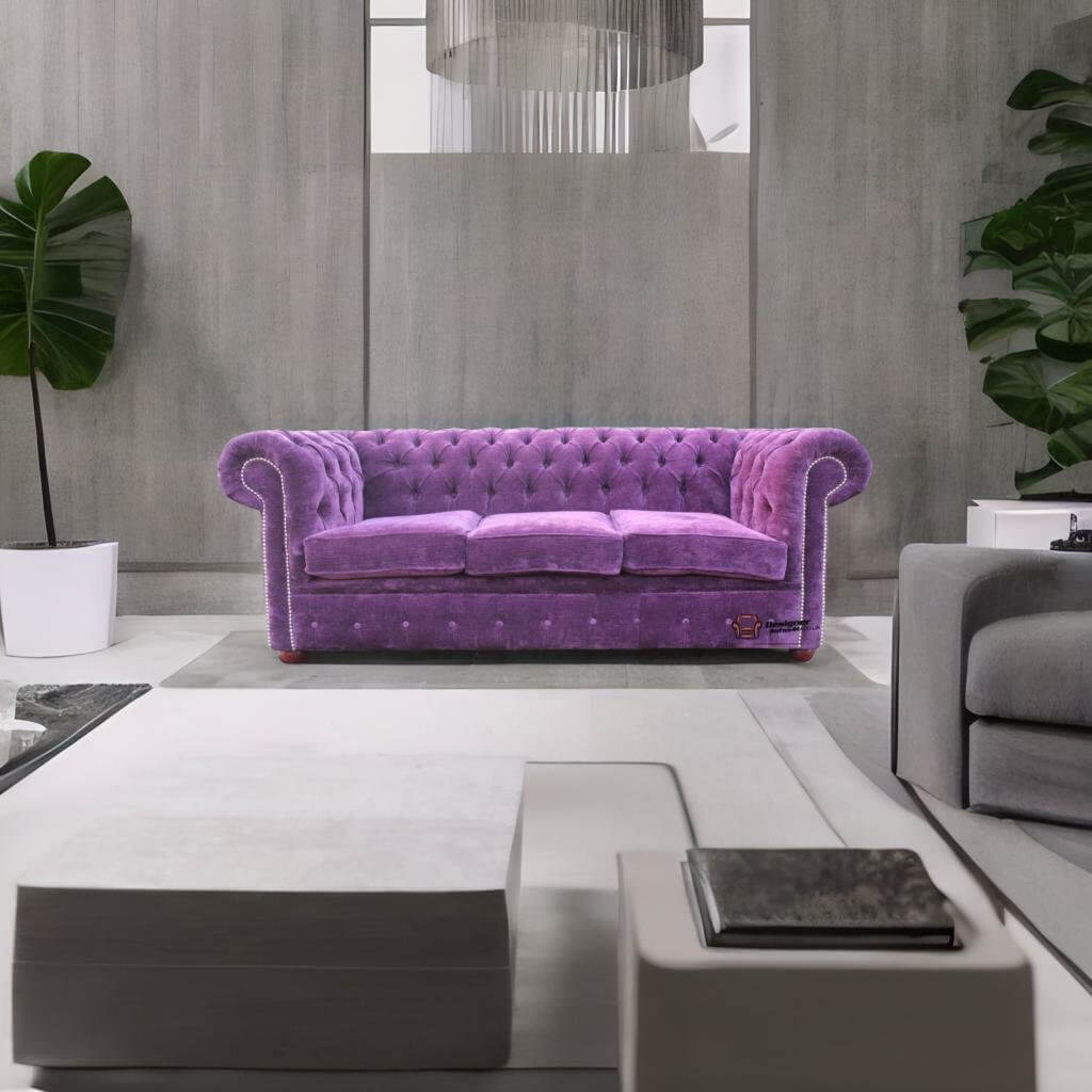 Purple tufted deals couch