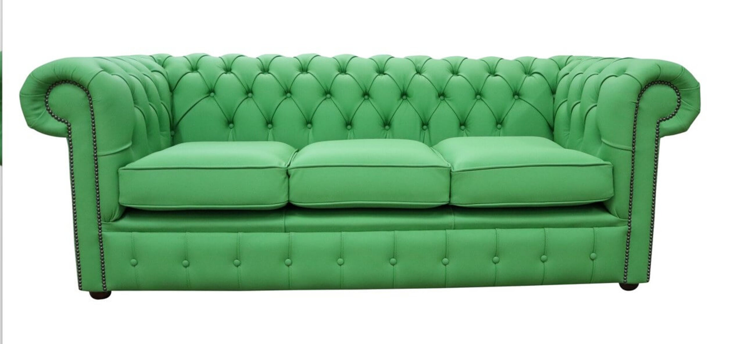 apple green leather sofa