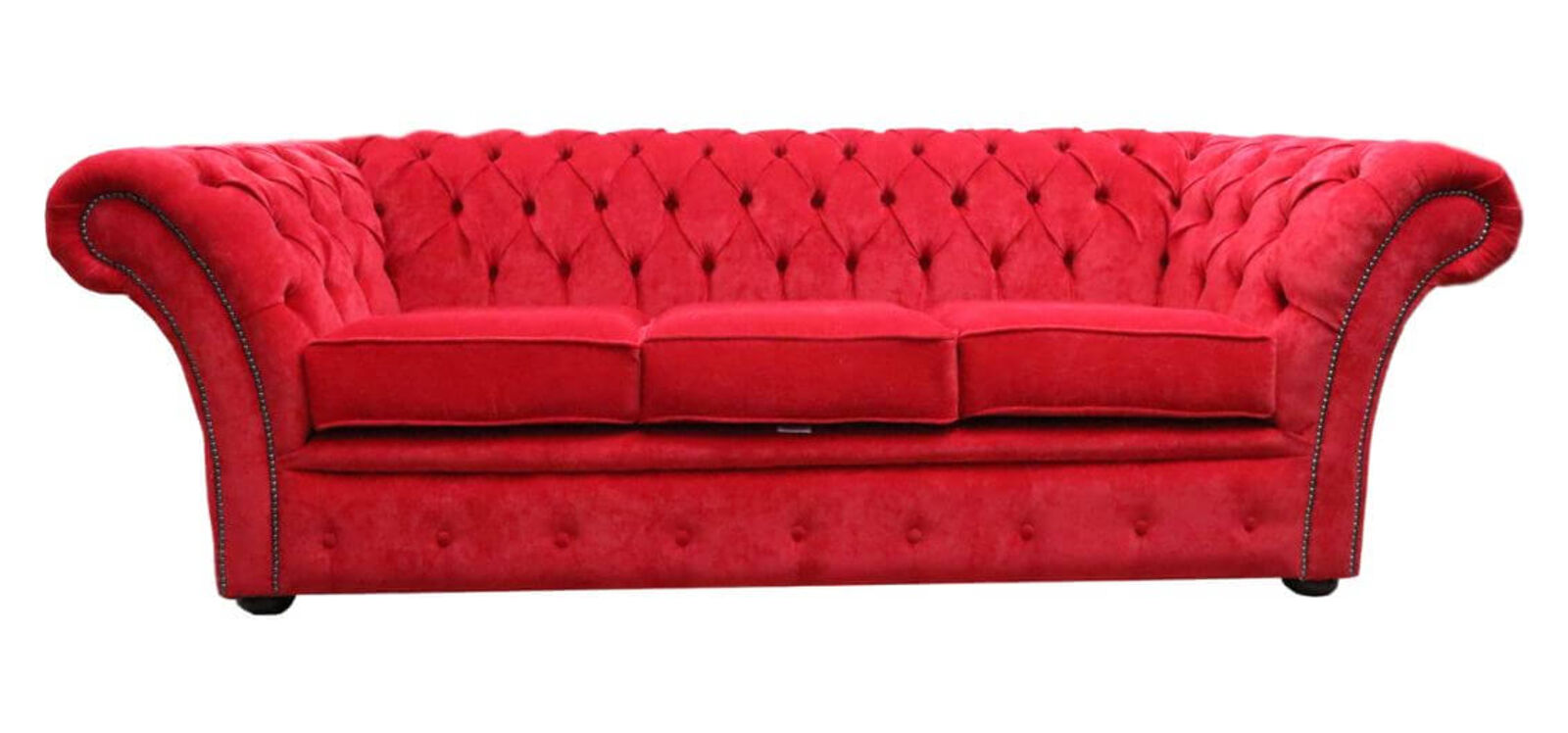 Product photograph of Chesterfield Balmoral 3 Seater Sofa Settee Pimlico Rouge Red Fabric from Designer Sofas 4U