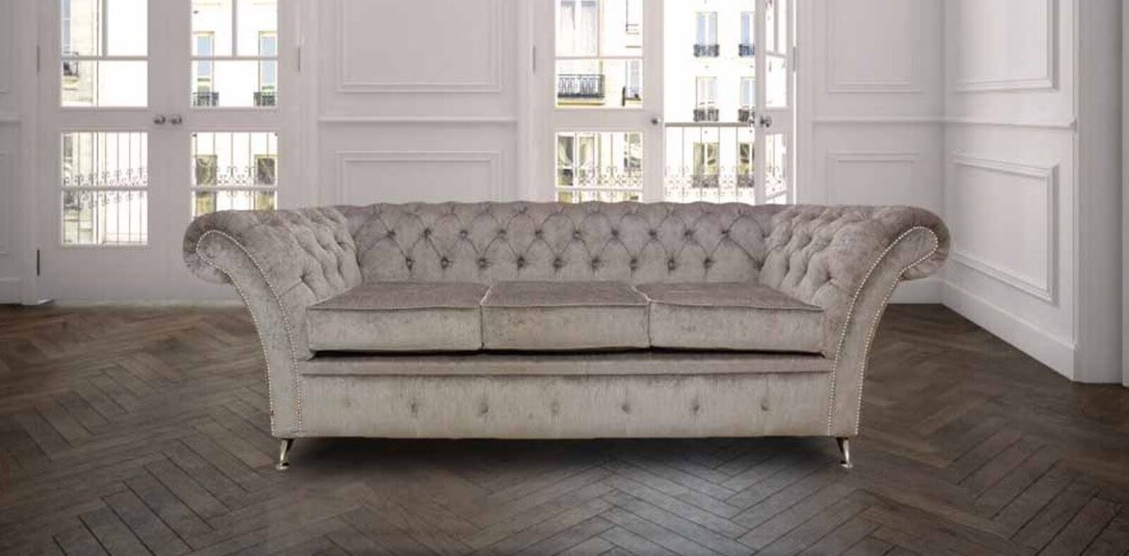 Product photograph of Chesterfield Cambridge 3 Seater Sofa Settee Perla Illusions Amp Hellip from Designer Sofas 4U