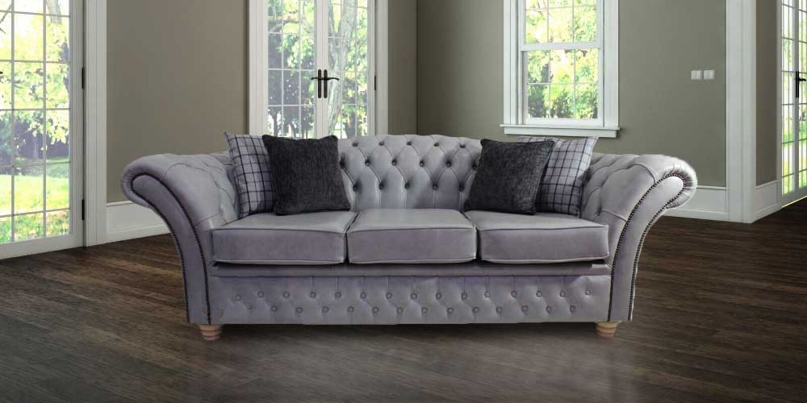 Product photograph of Chesterfield Churchill 3 Seater Sofa Settee Stella Liquorice Amp Hellip from Designer Sofas 4U