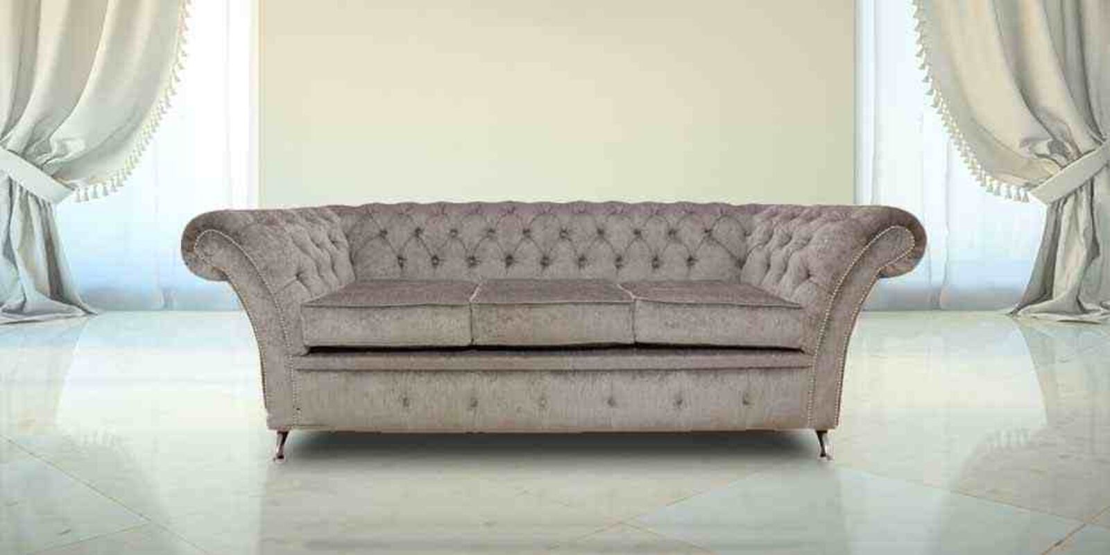 Product photograph of Chesterfield Drummond 3 Seater Sofa Settee Perla Illusions Amp Hellip from Designer Sofas 4U