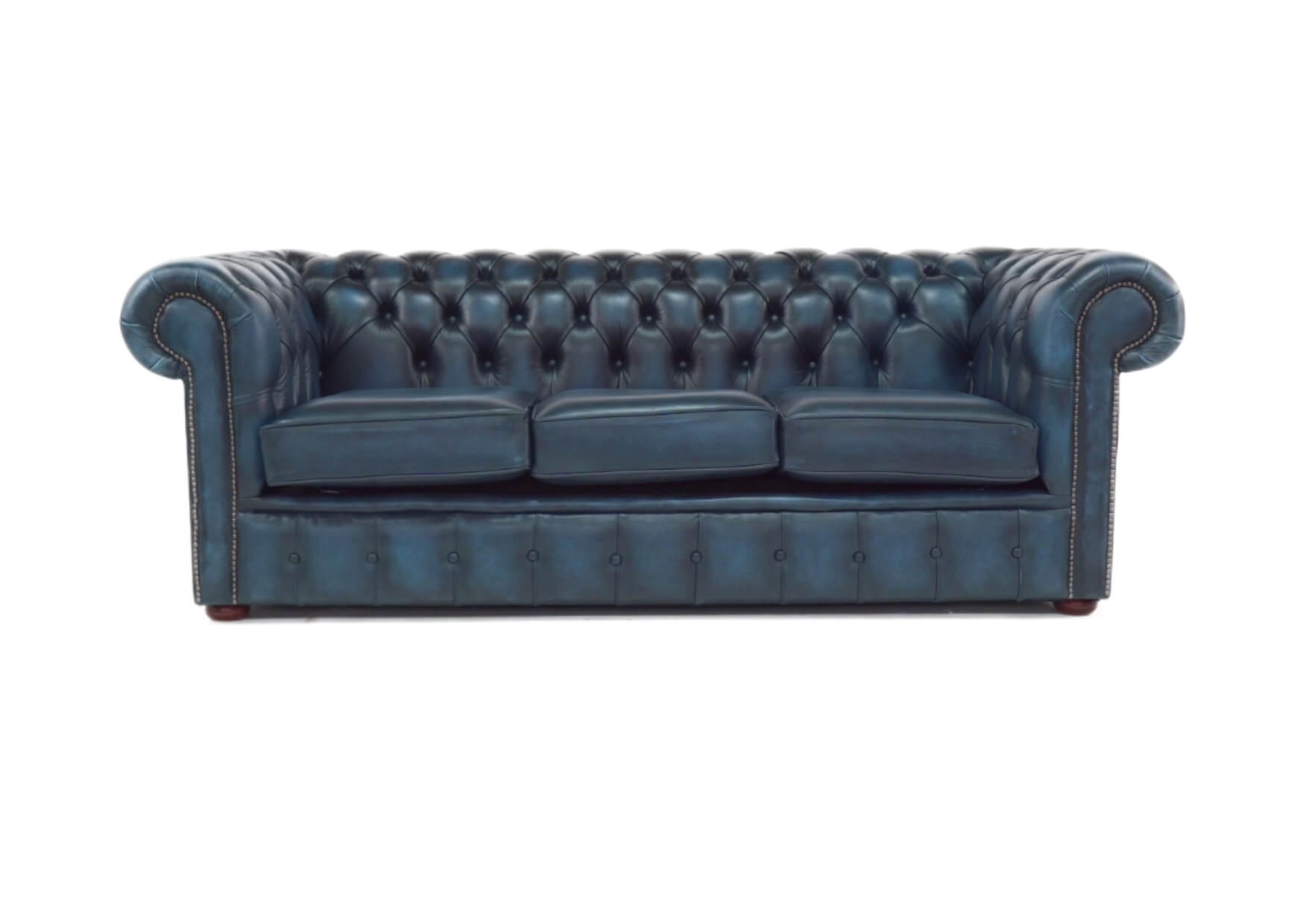 Blue leather 3 on sale piece suite