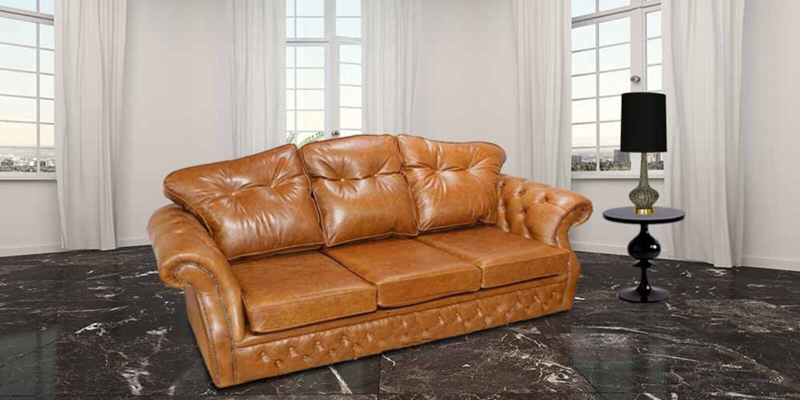 Product photograph of Era 3 Seater Settee Traditional Chesterfield Sofa Old English Tan from Designer Sofas 4U