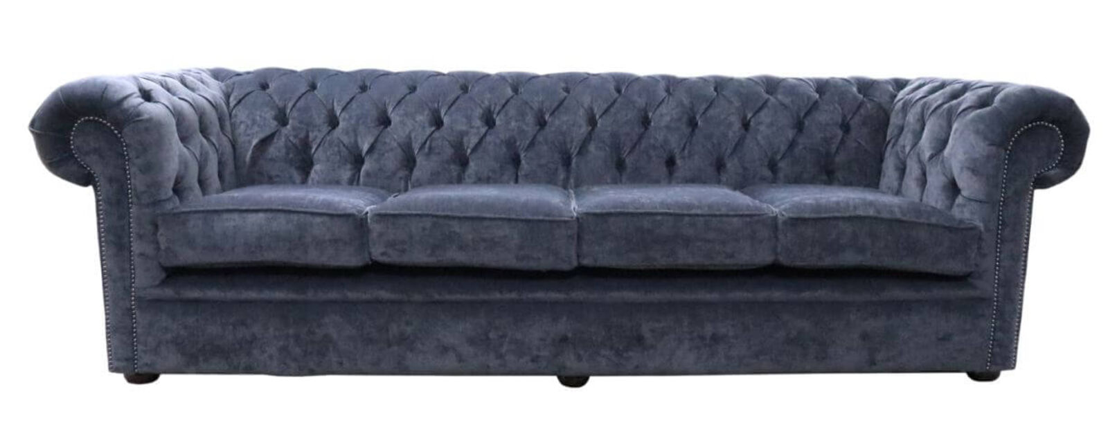 Product photograph of Chesterfield 4 Seater Sofa Pimlico Charcoal Grey Fabric from Designer Sofas 4U