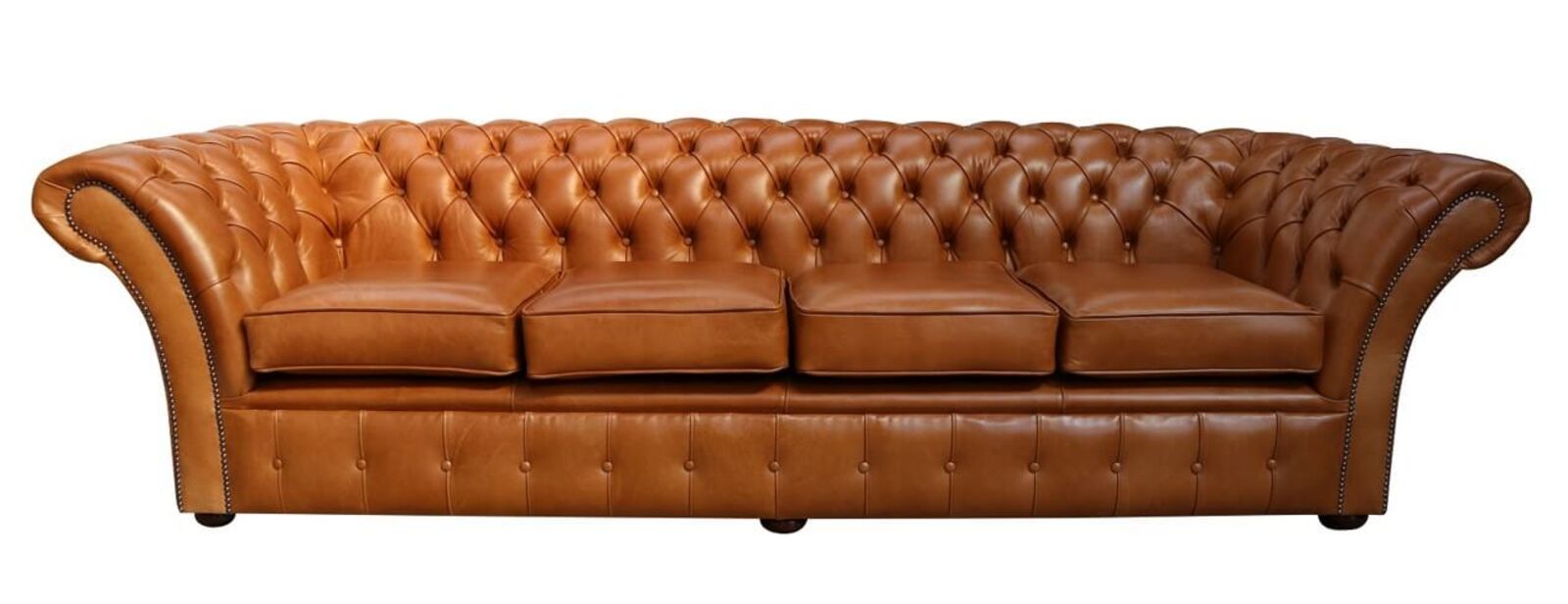 Product photograph of Chesterfield Balmoral 4 Seater Sofa Settee Old English Tan Leather from Designer Sofas 4U