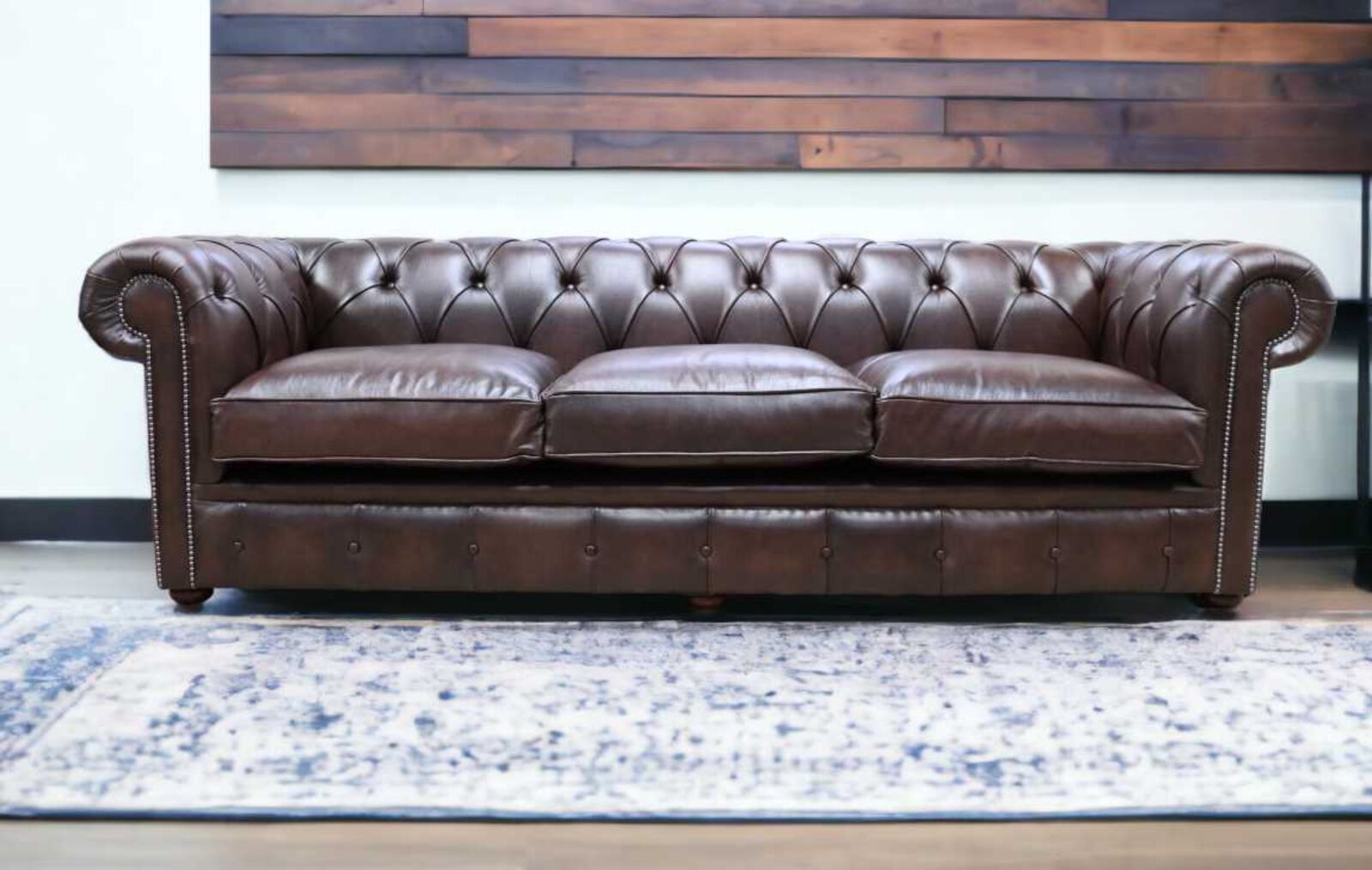 Product photograph of Duke Chesterfield 4 Seater Sofa Settee Antique Brown Leather from Designer Sofas 4U