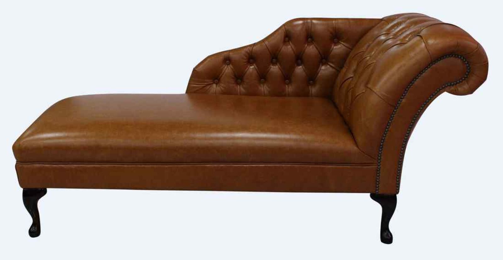 Product photograph of Chesterfield Leather Chaise Lounge Day Bed Old English Bruciato from Designer Sofas 4U