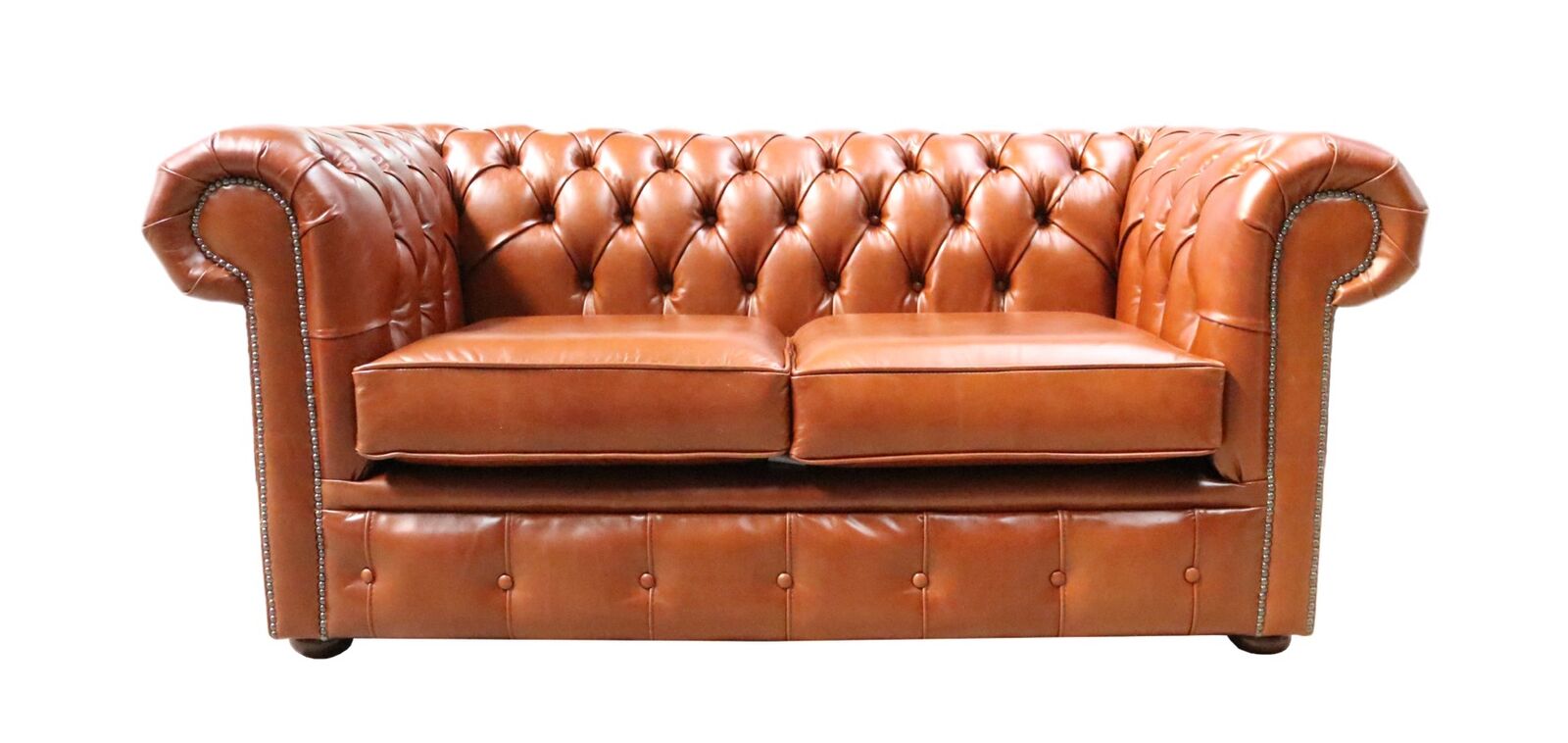 Product photograph of Chesterfield 2 Seater Sofa Newcastle Malt Leather from Designer Sofas 4U