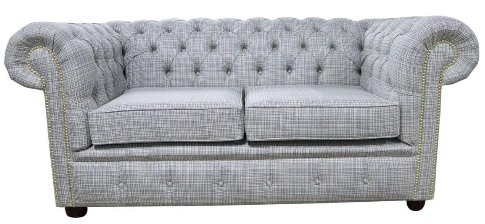 Product photograph of Chesterfield 2 Seater Sofa Rhona Dove Fabric from Designer Sofas 4U