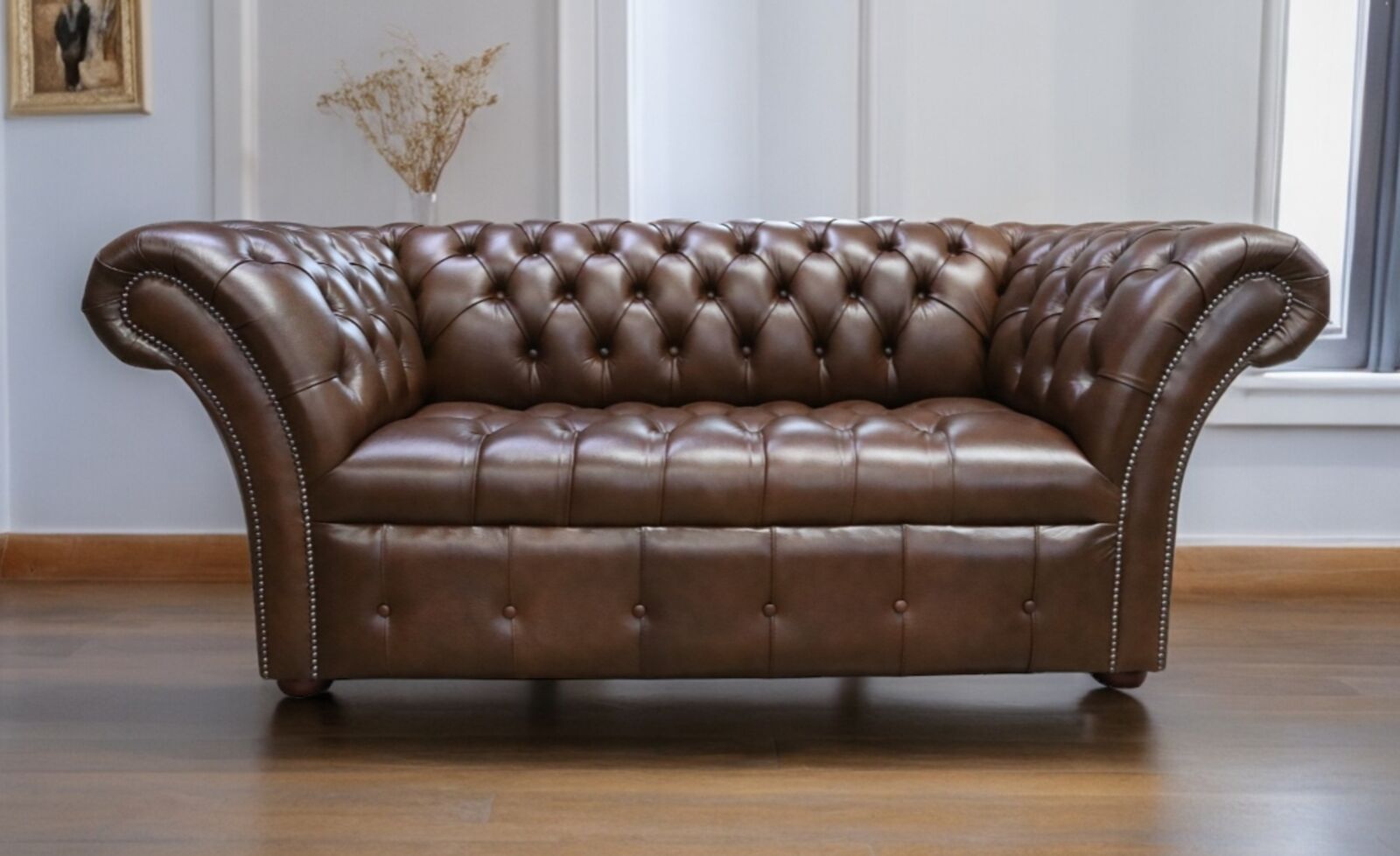 Product photograph of Chesterfield Balmoral 2 Seater Sofa Antique Brown Leather from Designer Sofas 4U