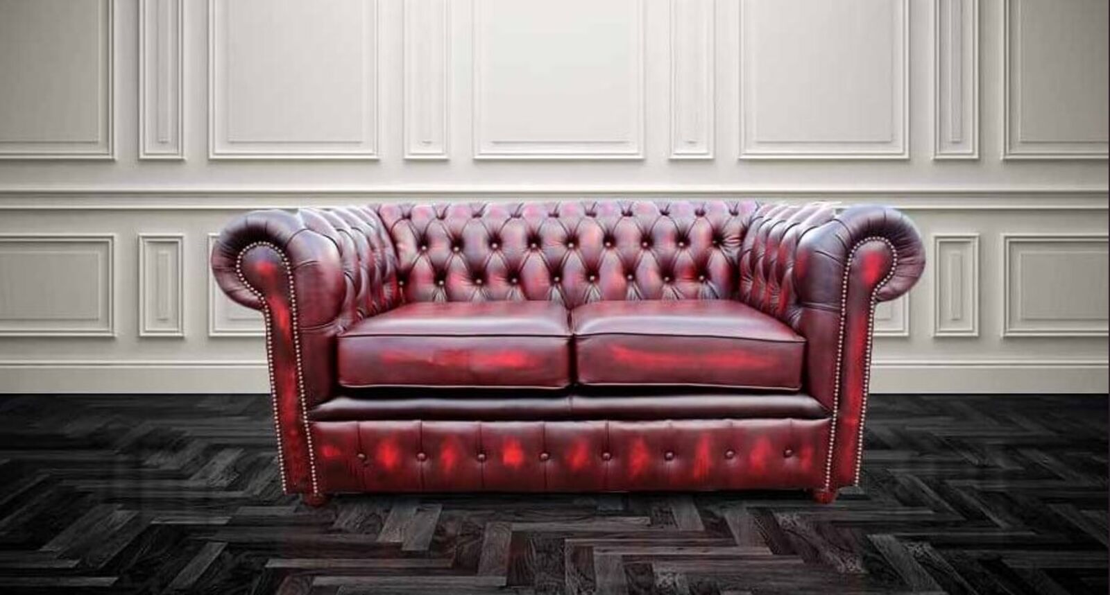 Product photograph of Chesterfield London 2 Seater Antique Oxblood Leather Sofa Amp Hellip from Designer Sofas 4U