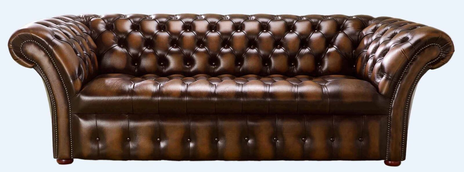 Product photograph of Chesterfield 3 Seater Balmoral Buttoned Seat Antique Autumn Tan Leather Sofa from Designer Sofas 4U