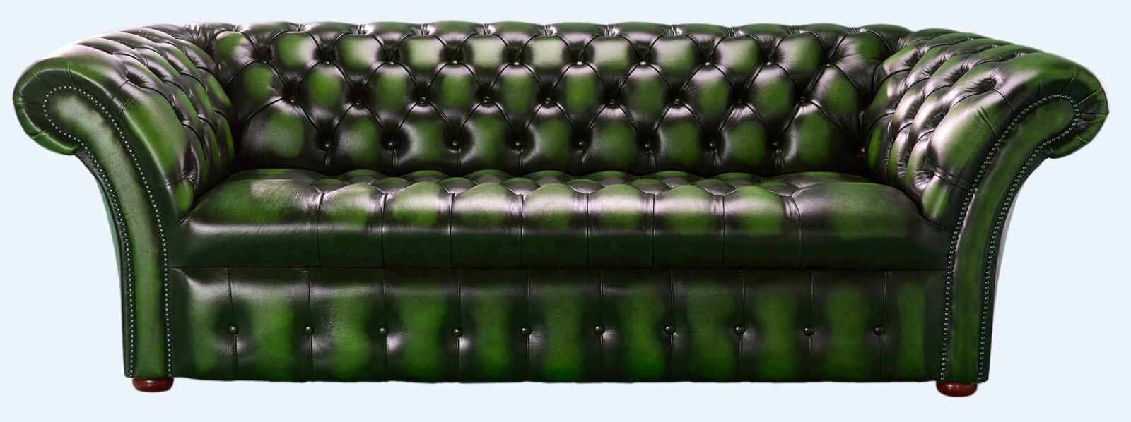 Product photograph of Chesterfield 3 Seater Balmoral Buttoned Seat Leather Sofa Antique Green from Designer Sofas 4U