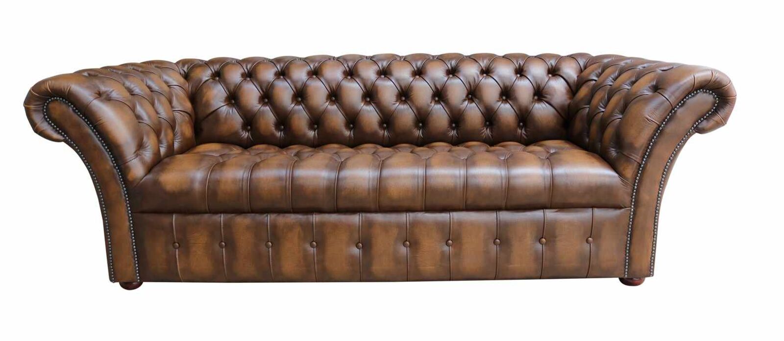 Product photograph of Chesterfield Balmoral 3 Seater Buttoned Seat Leather Sofa Antique Tan from Designer Sofas 4U