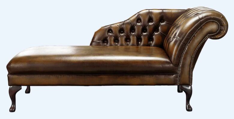 Brown Leather Chaise Sofa