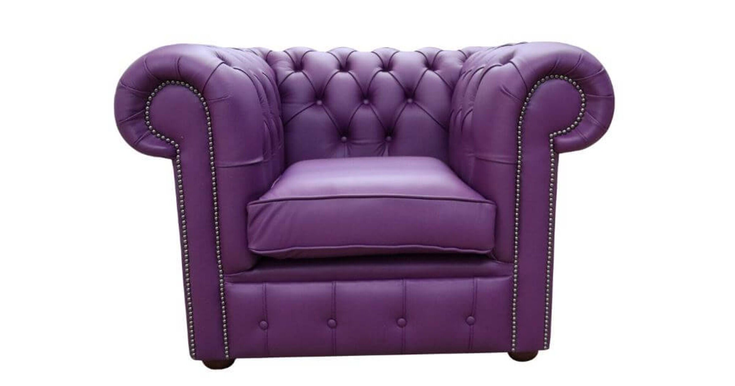 purple leather club chair