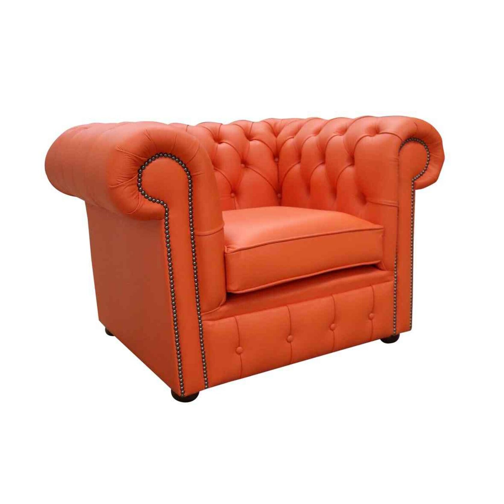 orange chesterfield chair