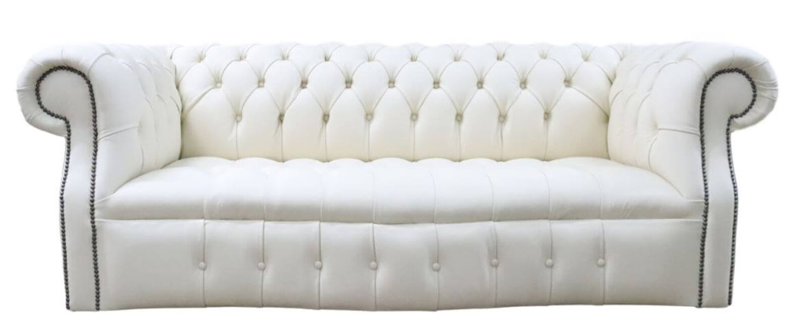 Product photograph of Chesterfield Darcy 3 Seater Shelly Cottonseed Leather Sofa Offer from Designer Sofas 4U