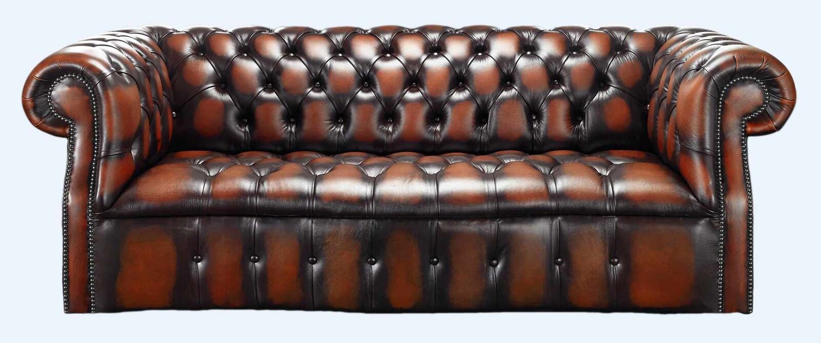 Product photograph of Chesterfield Darcy 3 Seater Antique Light Rust Leather Sofa Offer from Designer Sofas 4U