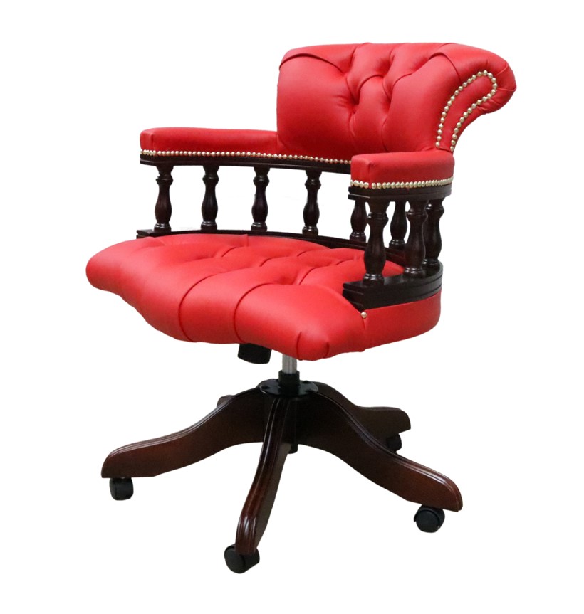 red leather chesterfield captains chair