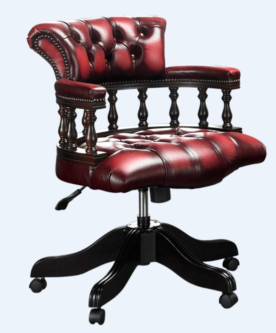 oxblood chesterfield captains chair