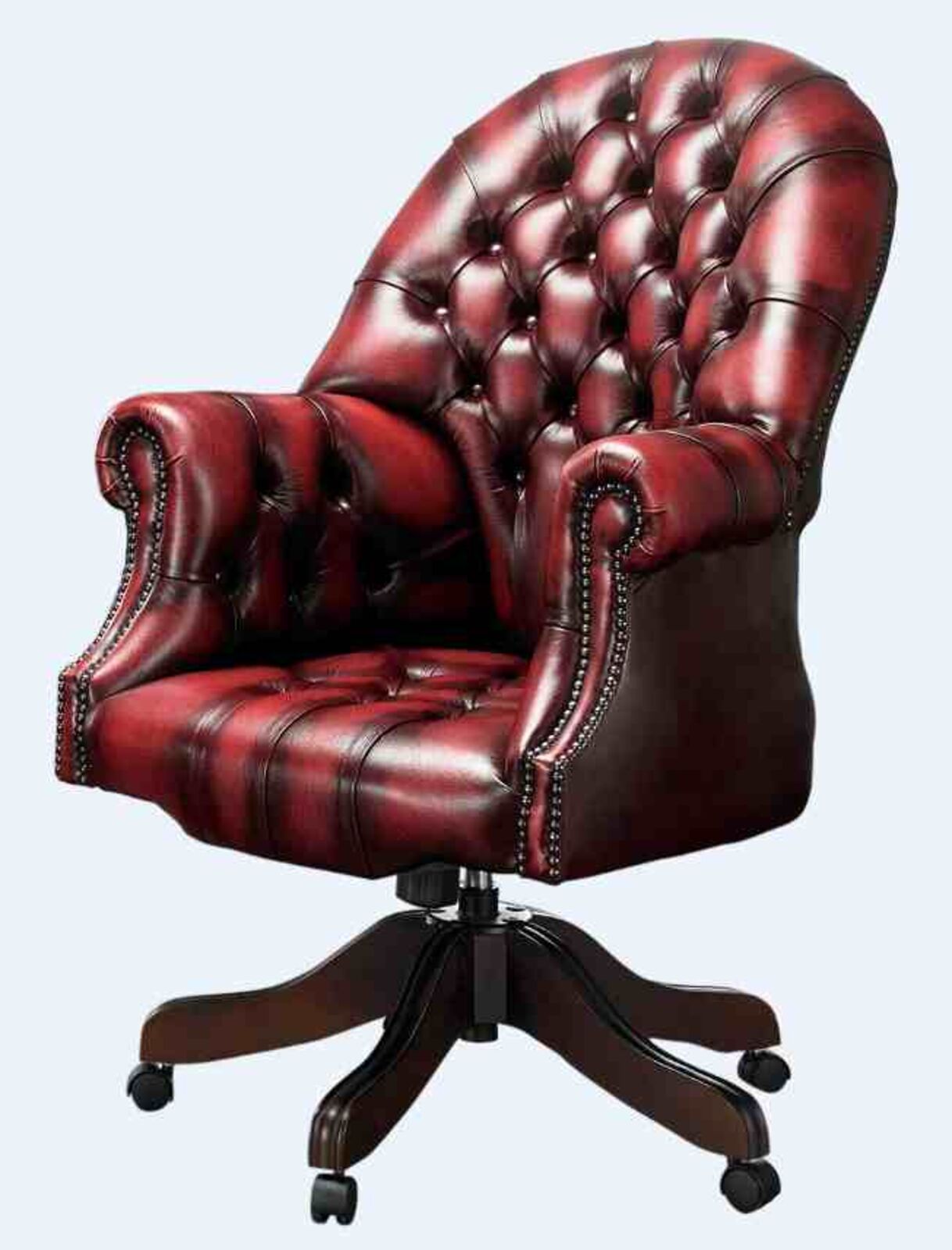 Product photograph of Chesterfield Directors Chair Antique Oxblood Real Leather Amp Hellip from Designer Sofas 4U