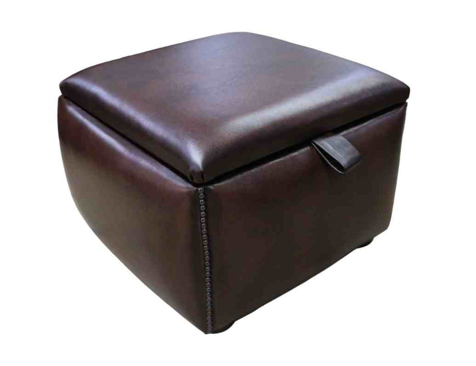 Product photograph of Chesterfield 1930 S Storage Box Pouffe Antique Brown Leather Designersofas4u from Designer Sofas 4U