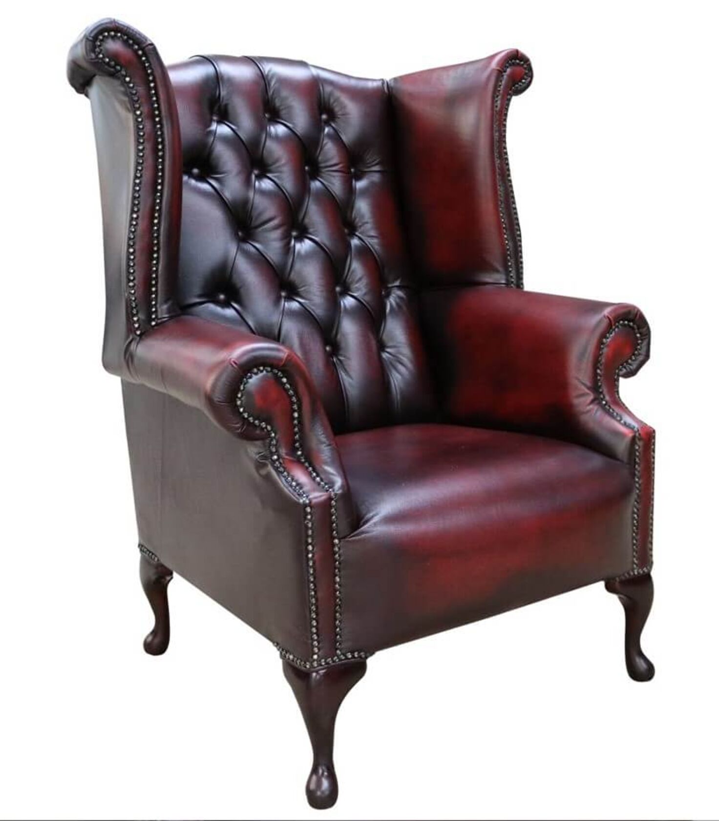 oxblood leather armchairs