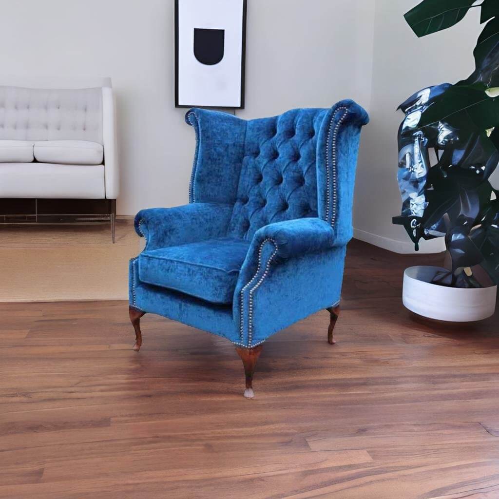 Royal blue deals wingback chair