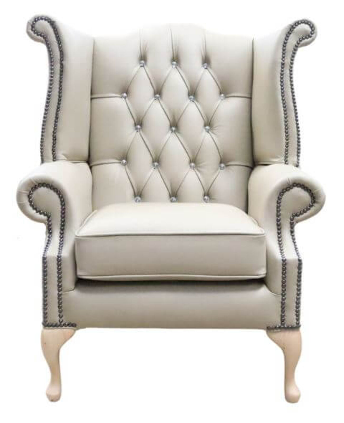 Product photograph of Chesterfield Crystal Queen Anne High Back Wing Chair Shelly Amp Hellip from Designer Sofas 4U