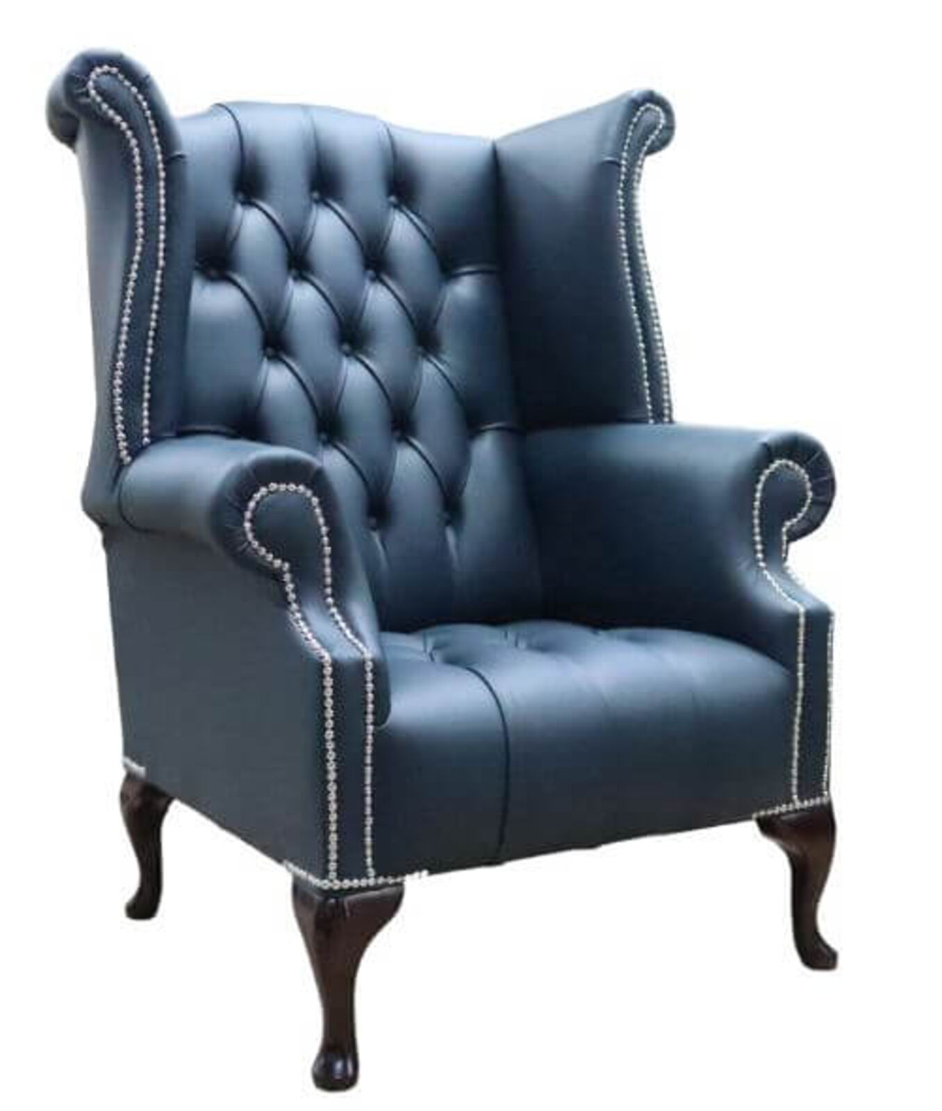 Product photograph of Chesterfield Buttoned Queen Anne High Back Wing Chair Suffolk Amp Hellip from Designer Sofas 4U