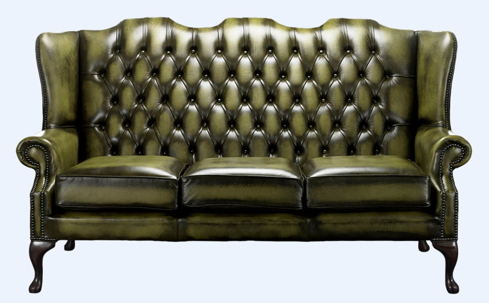 Product photograph of Chesterfield High Back Mallory 3 Seater Sofa Antique Olive Amp Hellip from Designer Sofas 4U