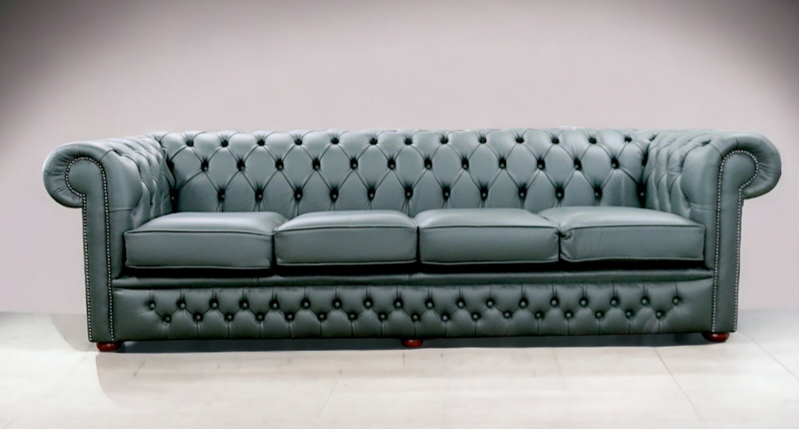 Product photograph of Chesterfield Winchester 4 Seater Sofa Forest Green Leather from Designer Sofas 4U